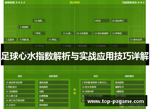 足球心水指数解析与实战应用技巧详解